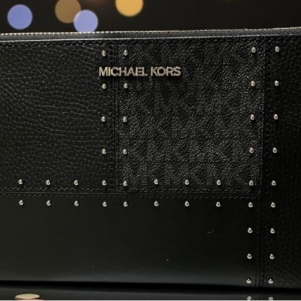 Michael Kors Studded Black Jet set Wrstlet